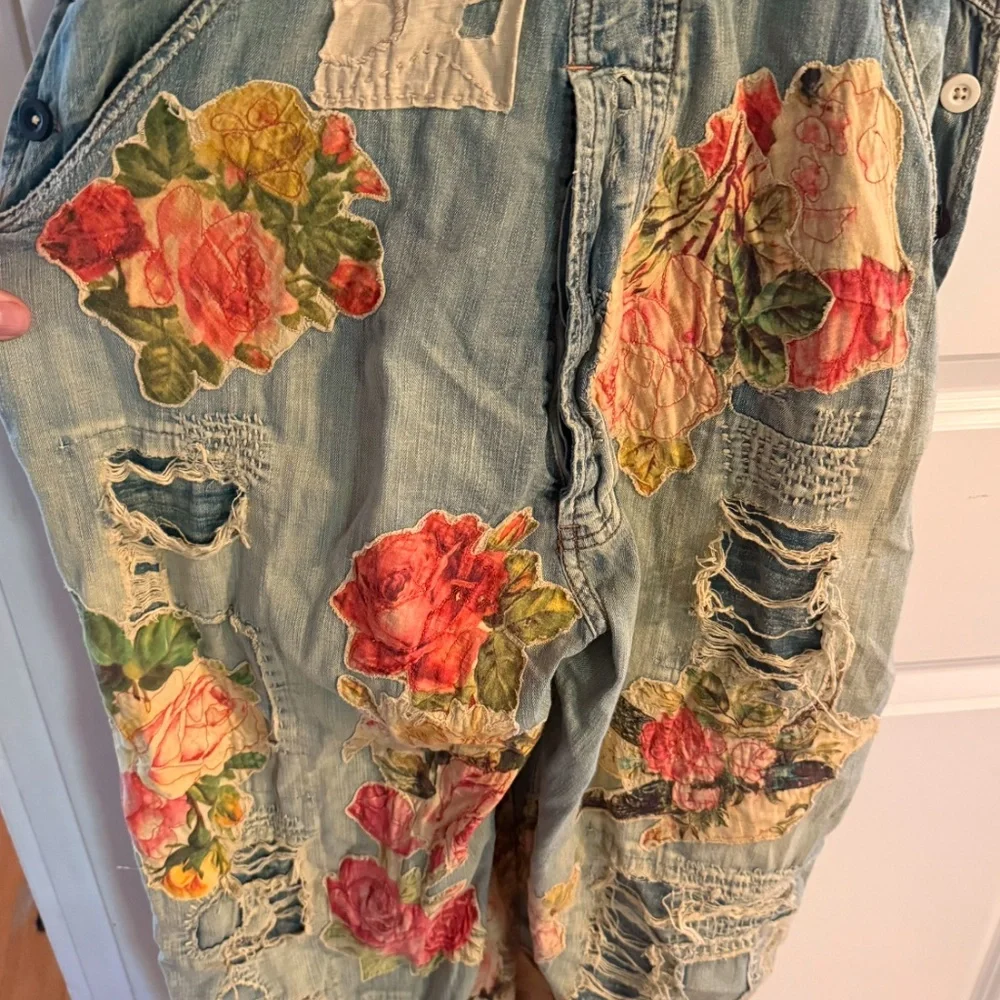 Magnolia Pearl "Floral Kitty" Overalls - Brand New! - Picture 7 of 15